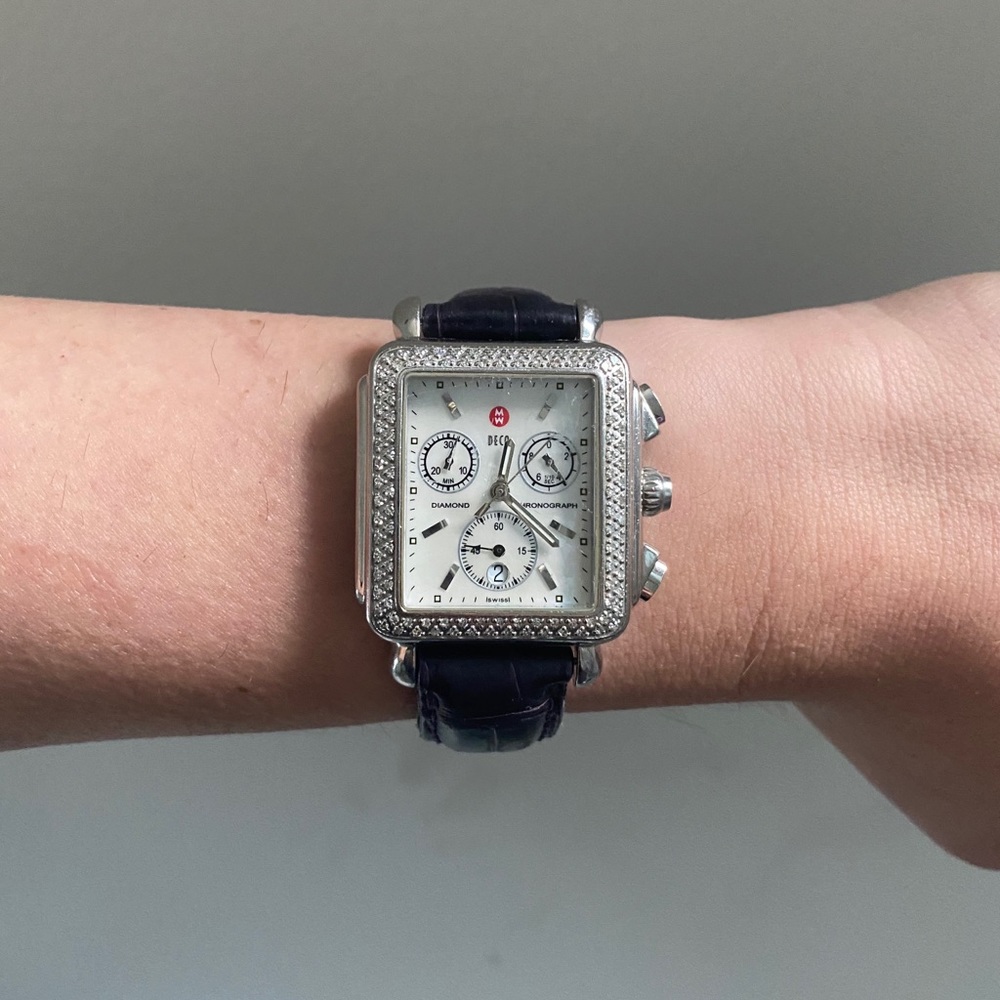 Michele deco watch with alligator band